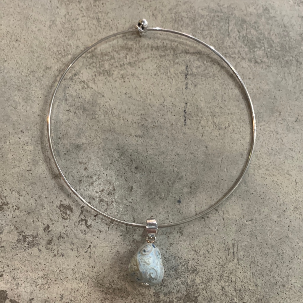 Lladro Blue Talismania Vida Waterdrop Necklace